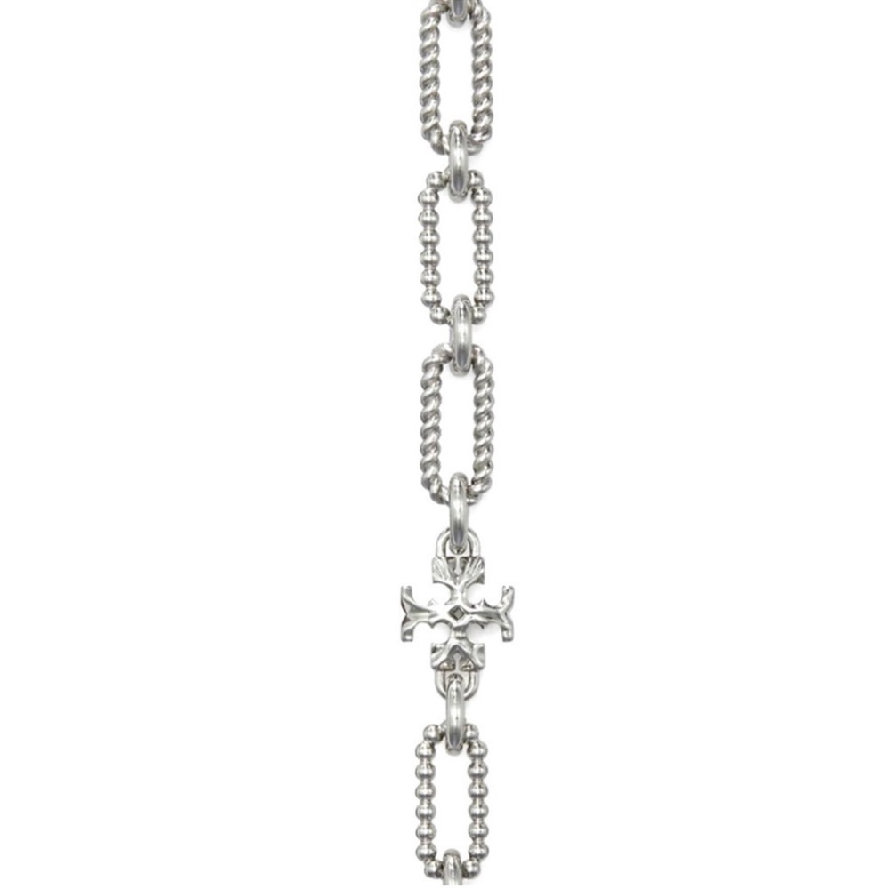 Tory Burch Roxanne Silver Logo Chain Necklace - Picture 4 of 6